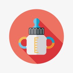 Baby bottle flat icon with long shadow EPS 10 N59