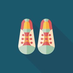 vintage shoes flat icon with long shadow eps10 N24