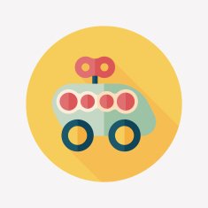 toy car flat icon with long shadow N44