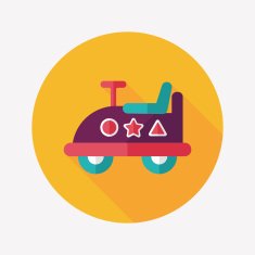 toy car flat icon with long shadow N49