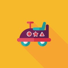 toy car flat icon with long shadow N51