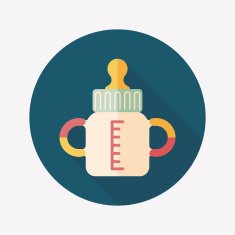 Baby bottle flat icon with long shadow EPS 10 N62