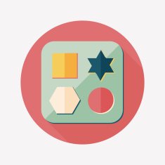 educational toy flat icon with long shadow EPS 10 N15