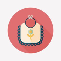 baby bib flat icon with long shadow EPS 10 N80