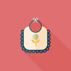 baby bib flat icon with long shadow EPS 10 N82