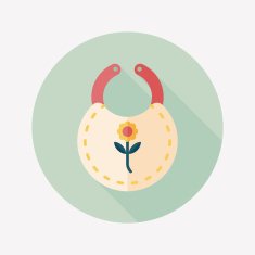 baby bib flat icon with long shadow EPS 10 N83