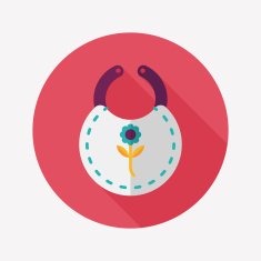 baby bib flat icon with long shadow EPS 10 N84