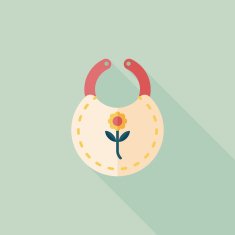 baby bib flat icon with long shadow EPS 10 N85