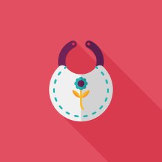 baby bib flat icon with long shadow EPS 10 N86