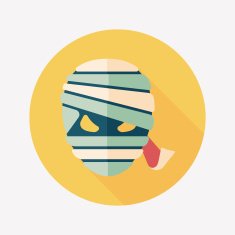 Halloween mummy flat icon with long shadow eps10 N38