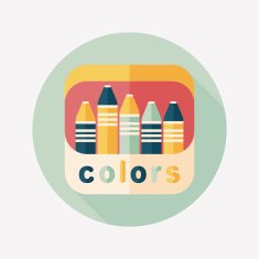 crayons flat icon with long shadow eps10 N39