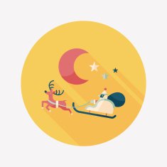 Santa Claus flat icon with long shadow eps10 N76