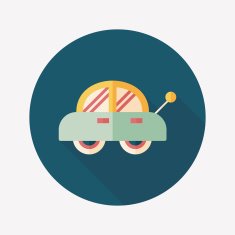 toy car flat icon with long shadow N56