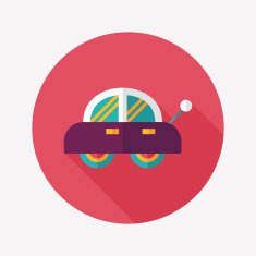 toy car flat icon with long shadow N57