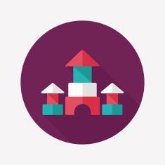 brick house flat icon with long shadow N65