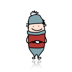 Cute boy with cup of tea cartoon for your design