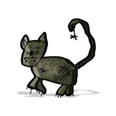 child's drawing of a halloween cat