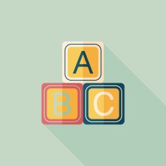 ABC blocks flat icon with long shadow EPS 10 N30