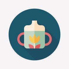 Baby bottle flat icon with long shadow EPS 10 N68