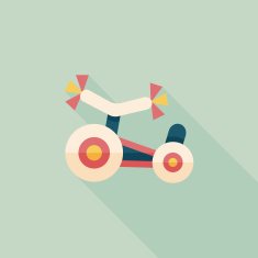 Kids Tricycle flat icon with long shadow eps10 N23