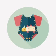 baby onesie flat icon with long shadow EPS 10 N27