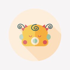 baby gril flat icon with long shadow N2