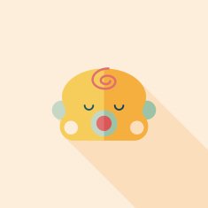 baby boy flat icon with long shadow N7