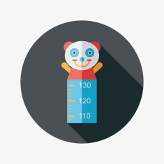 Height scale flat icon with long shadow
