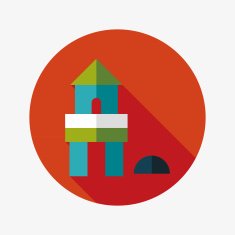 brick house flat icon with long shadow N66