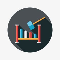 toy hammer workshop flat icon with long shadow N5