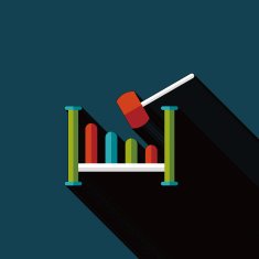 toy hammer workshop flat icon with long shadow N8