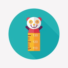 Height scale flat icon with long shadow N6