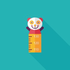 Height scale flat icon with long shadow N8