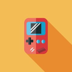 Handheld game flat icon with long shadow eps 10 N28