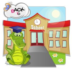 Crocodile and school