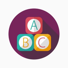 ABC blocks flat icon with long shadow EPS 10 N32