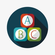 ABC blocks flat icon with long shadow EPS 10 N33