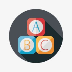 ABC blocks flat icon with long shadow EPS 10 N34