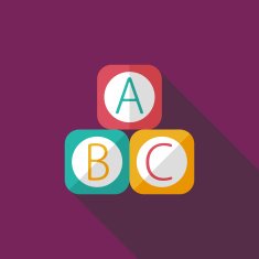 ABC blocks flat icon with long shadow EPS 10 N35