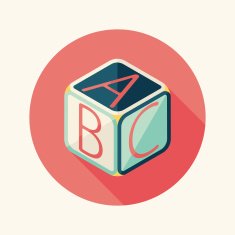 ABC blocks flat icon with long shadow EPS 10 N37