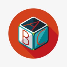 ABC blocks flat icon with long shadow EPS 10 N38