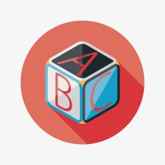 ABC blocks flat icon with long shadow EPS 10 N39