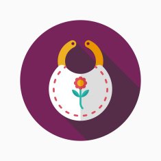 baby bib flat icon with long shadow EPS 10 N102
