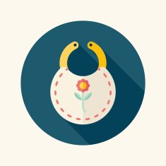 baby bib flat icon with long shadow EPS 10 N103
