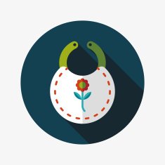 baby bib flat icon with long shadow EPS 10 N104