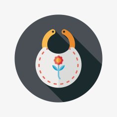 baby bib flat icon with long shadow EPS 10 N105