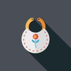 baby bib flat icon with long shadow EPS 10 N109