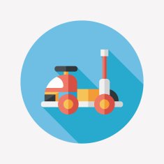 toy car flat icon with long shadow N74