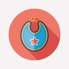 baby bib flat icon with long shadow EPS 10 N112