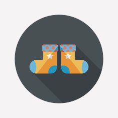Christmas stocking flat icon with long shadow EPS 10 N40